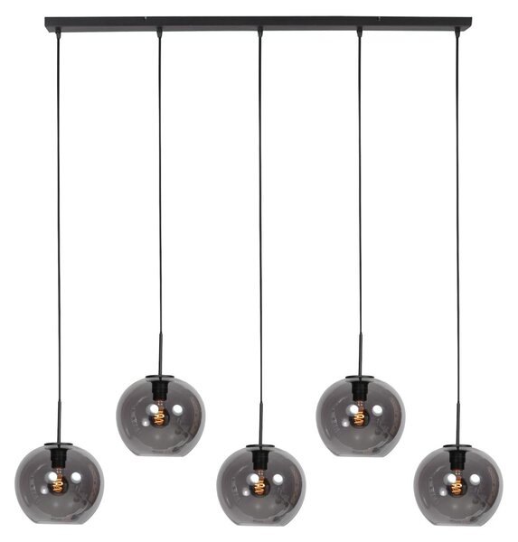 Mexlite - lampada a sospensione - HaloSwap - nero - vetro - grande lampada da tavolo da pranzo - E27 - 4285ZW