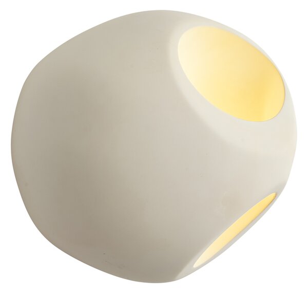 Lampada da parete Japandi crema rotonda 28 cm - Pietra
