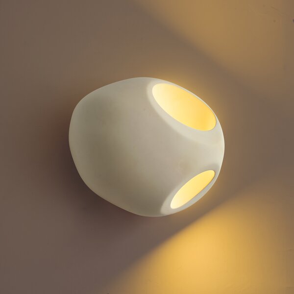 Lampada da parete Japandi crema rotonda 28 cm - Pietra