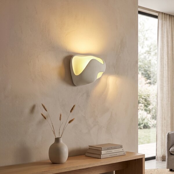 Lampada da parete Japandi color crema 30 cm - Pietra