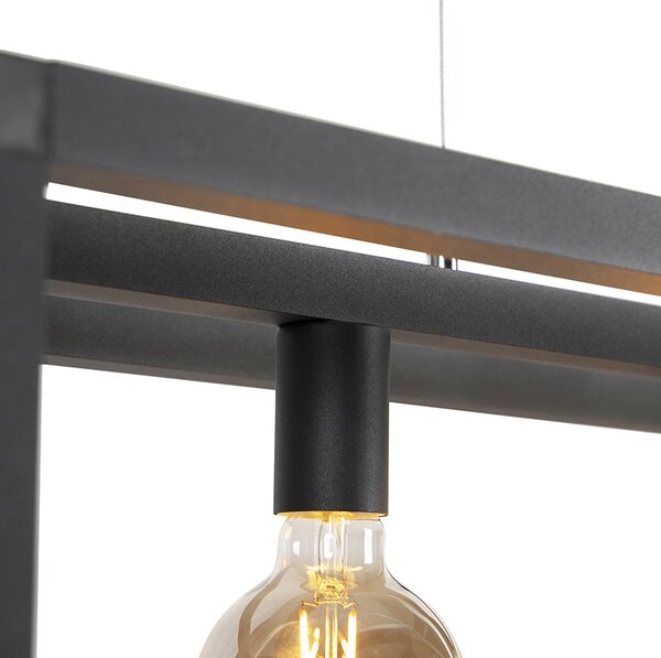 Lampada a sospensione industriale nera 4 luci - Big Cage