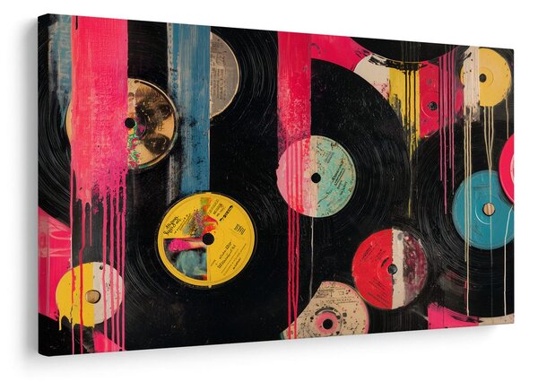 Quadro su tela – Dischi in vinile street art