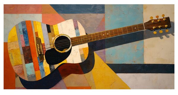 Quadro su tela – Mosaico colorato di chitarra