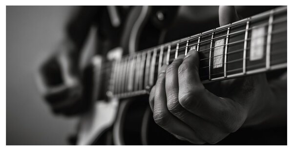 Quadro su tela – Dita sulle corde della chitarra