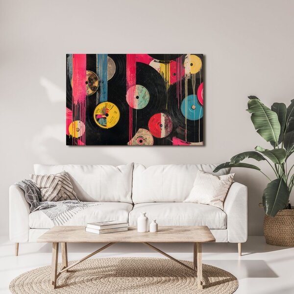 Quadro su tela – Dischi in vinile street art
