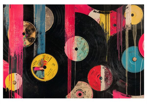 Quadro su tela – Dischi in vinile street art