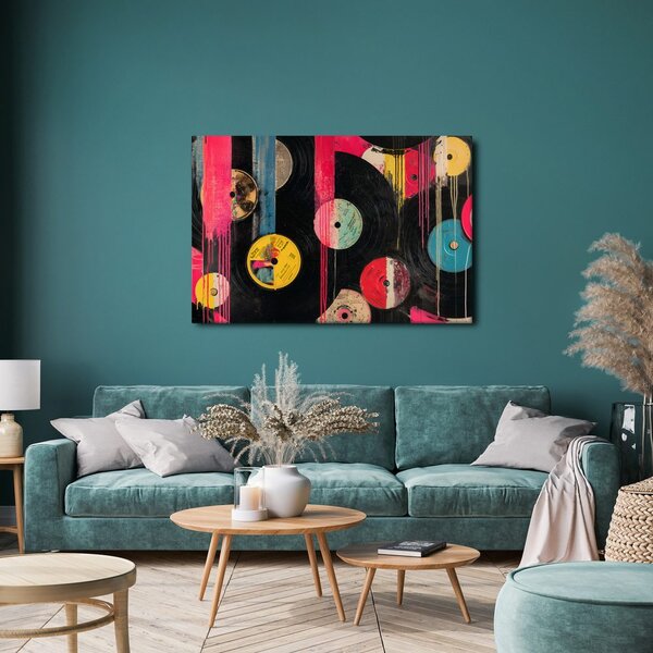 Quadro su tela – Dischi in vinile street art