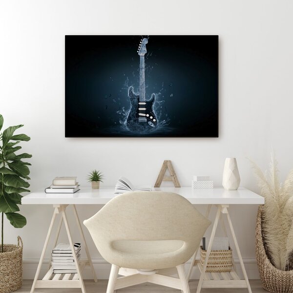 Quadro su tela – Chitarra elettrica in blu