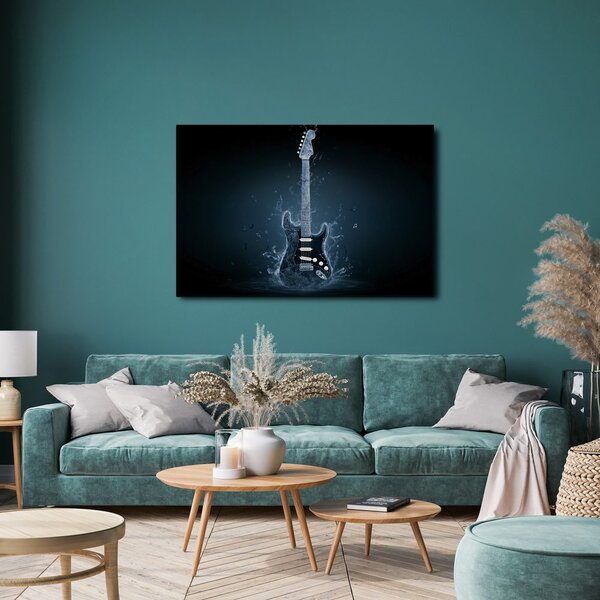 Quadro su tela – Chitarra elettrica in blu