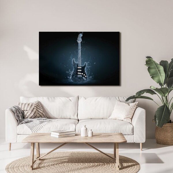 Quadro su tela – Chitarra elettrica in blu