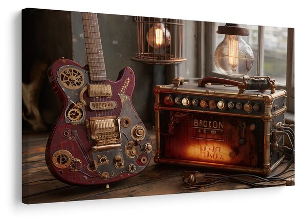 Quadro su tela – Chitarra con amplificatore retrò