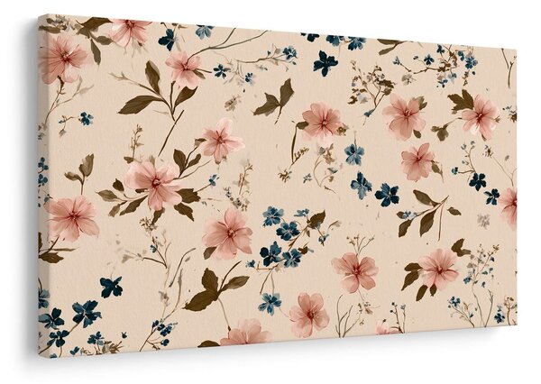 Quadro su tela – Fiori pastello su sfondo beige