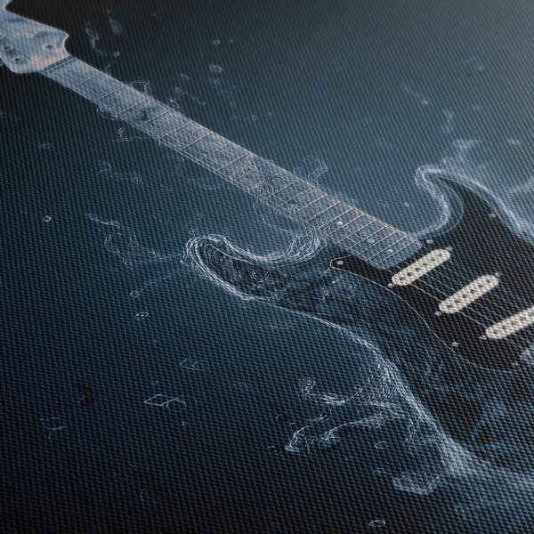 Quadro su tela – Chitarra di toni acquatici