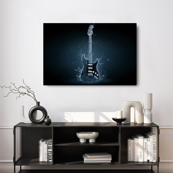 Quadro su tela – Chitarra elettrica in blu