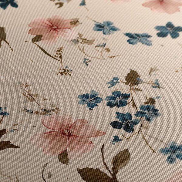 Quadro su tela – Fiori pastello su sfondo beige