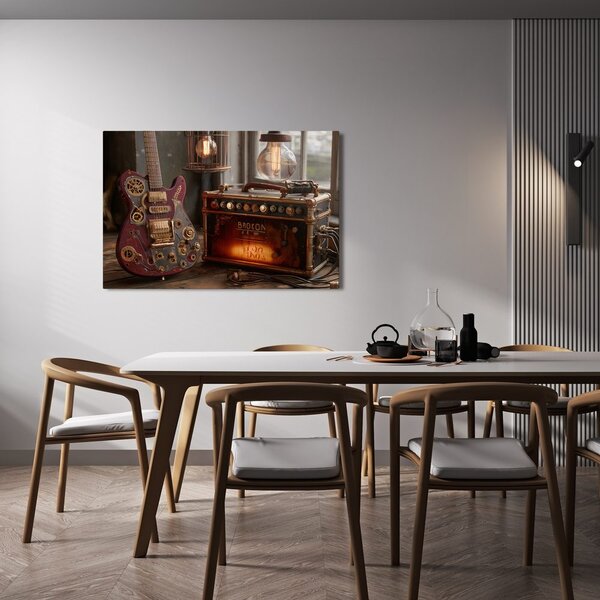 Quadro su tela – Chitarra con amplificatore retrò