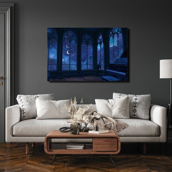Quadro su tela – Cielo notturno oltre la finestra