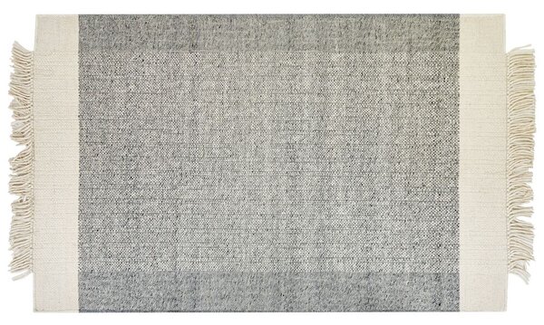 Tappeto lana grigio e bianco sporco 140 x 200 cm fatto a mano geometrico soggiorno camera da letto Beliani