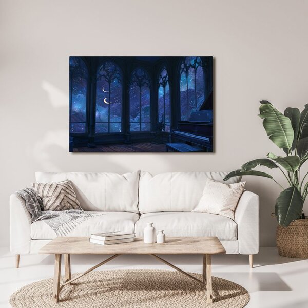 Quadro su tela – Cielo notturno oltre la finestra