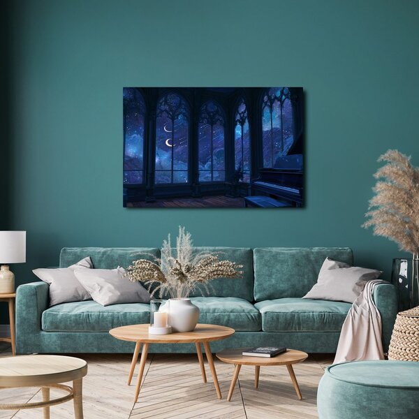 Quadro su tela – Cielo notturno oltre la finestra