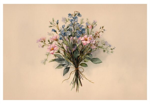 Quadro su tela – Bouquet di fiori delicati