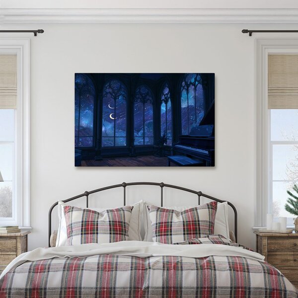 Quadro su tela – Cielo notturno oltre la finestra