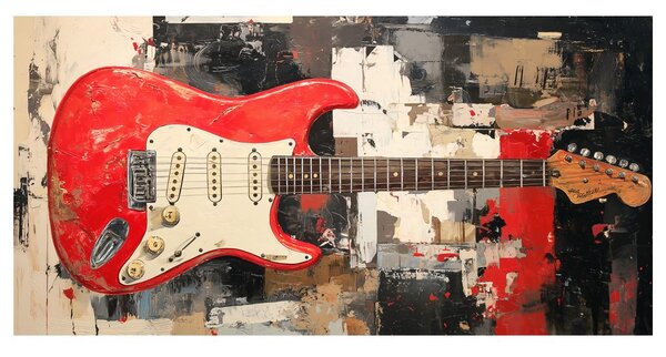 Quadro su tela – Chitarra elettrica rossa