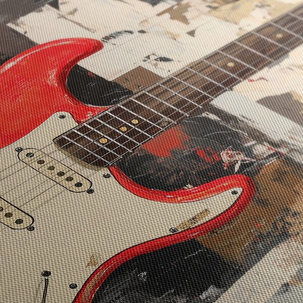 Quadro su tela – Chitarra elettrica rossa