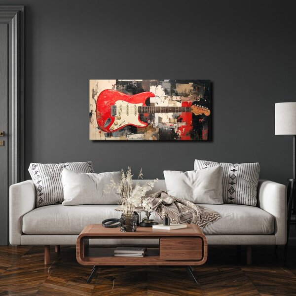 Quadro su tela – Chitarra elettrica rossa