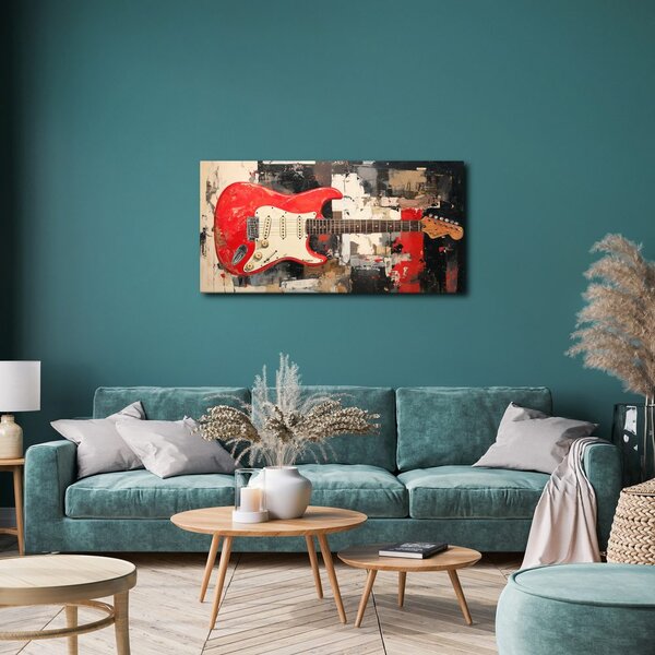 Quadro su tela – Chitarra elettrica rossa