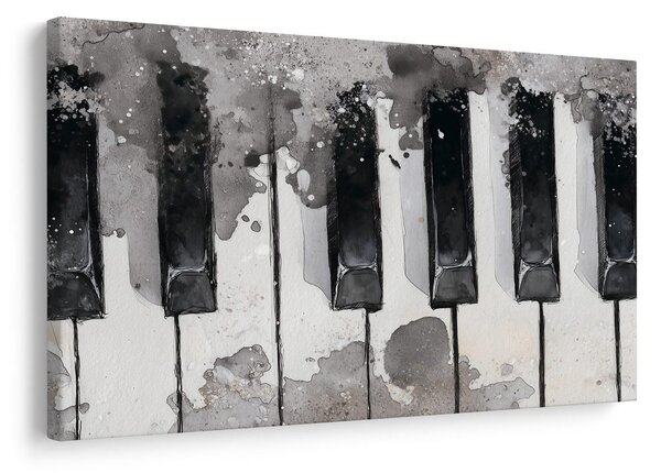 Quadro su tela – Tasti musicali in bianco e nero