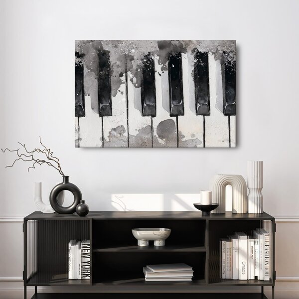 Quadro su tela – Tasti musicali in bianco e nero