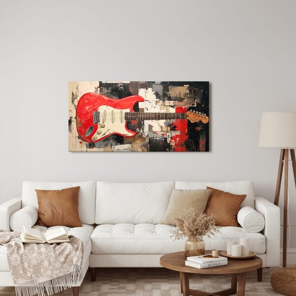 Quadro su tela – Chitarra elettrica rossa
