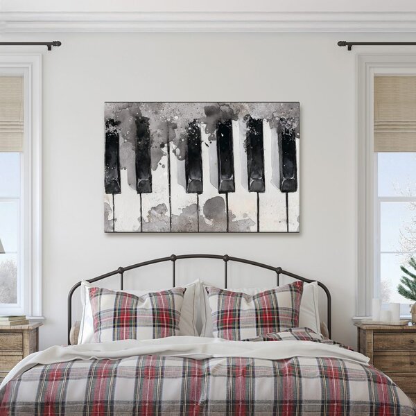 Quadro su tela – Tasti musicali in bianco e nero