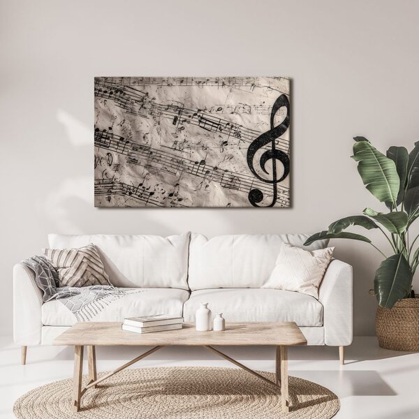 Quadro su tela – Note misteriose e chiave di violino