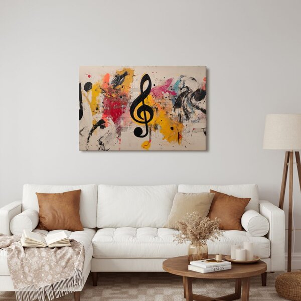 Quadro su tela – Sinfonia colorata con note