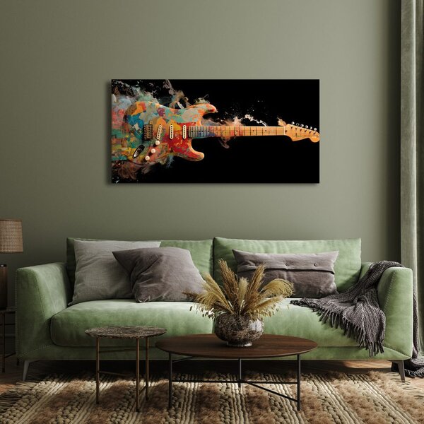 Quadro su tela – Chitarra elettrica colorata