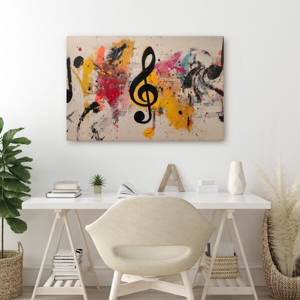Quadro su tela – Sinfonia colorata con note
