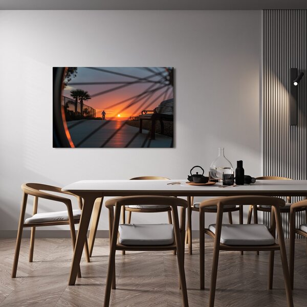 Quadro su tela – Pista ciclabile al tramonto