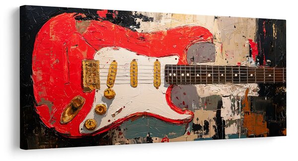 Quadro su tela – Chitarra rossa su tela