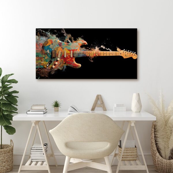 Quadro su tela – Chitarra elettrica colorata