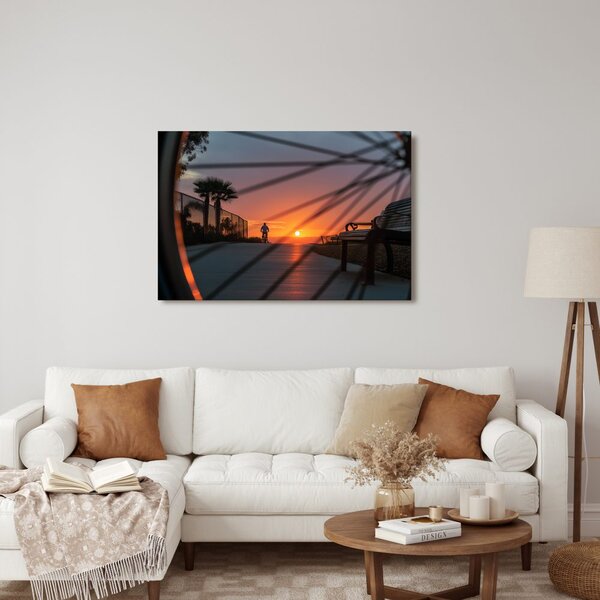 Quadro su tela – Pista ciclabile al tramonto