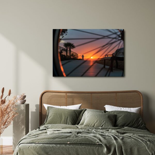 Quadro su tela – Pista ciclabile al tramonto