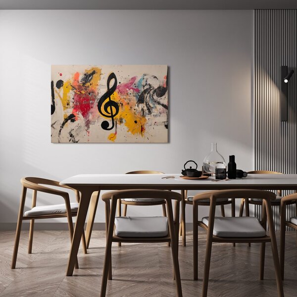 Quadro su tela – Sinfonia colorata con note