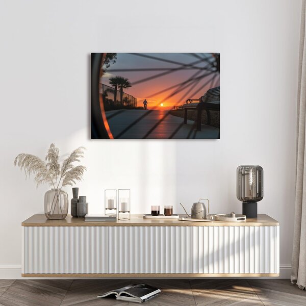 Quadro su tela – Pista ciclabile al tramonto