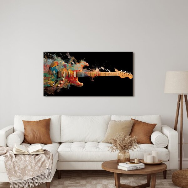 Quadro su tela – Chitarra elettrica colorata