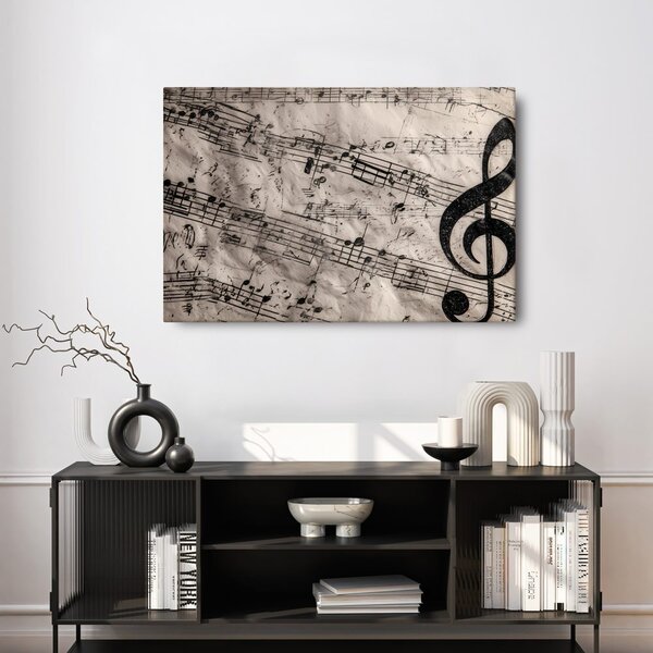 Quadro su tela – Note misteriose e chiave di violino