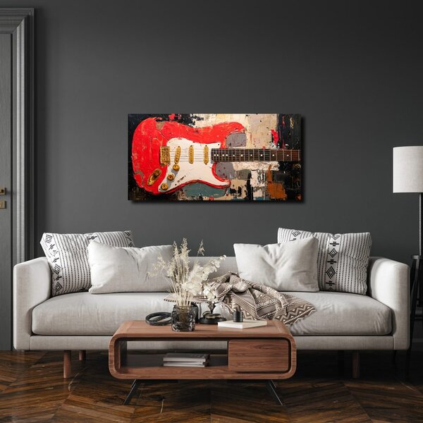 Quadro su tela – Chitarra rossa su tela