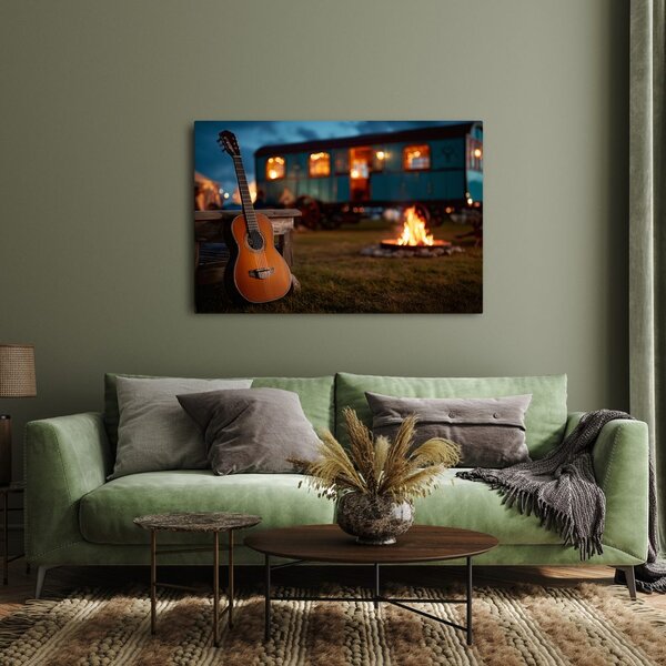 Quadro su tela – Chitarra al fuoco da campo