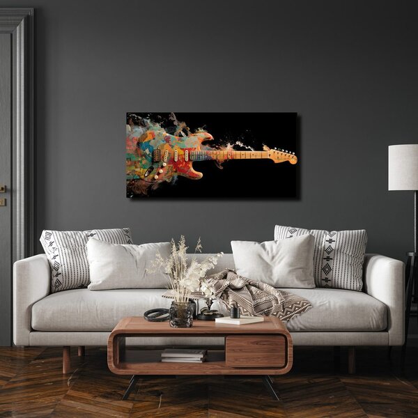 Quadro su tela – Chitarra elettrica colorata